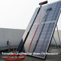 Scratch-Scratch-Resistant Bristles Solar Panel Cleaning Brush Lightweight Solar Panel Washing Kit Multi-Angle Head Telescopic Cleaning Brush for Professional Cleaners, Property Managers, Business Owners, Glass Panes, Outdoor Siding, Roofs, Gutters