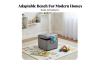 Multi-Functional Lidded Storage Seat Space-Saving Design Upholstered Shoe-Changing Stool Padded top Ottoman Safety Hinge for Apartment Dwellers, homeowners, Families, Entryway, Hallway, Living Room, Bedroom