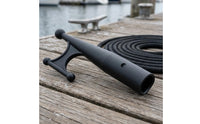 Exposed Socket Three-Prong Boat Hook Tapered Handle Boat Hook Black Nautical Gear for Marine Use