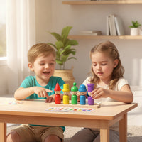 Wooden Matching Toy with Cards Fine Motor Color Matching Toy with Pegs Sorting Box with Cards Hands-on Hand-Eye Coordination