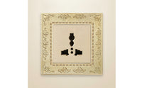 Antique Gold Decorative Outlet Panel Ornate Retro Socket Plate Vintage Embossed Wall Plate Metal for Interior Designers, Homeowners, Living Room, Bedroom, Hotel