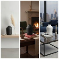 Matte Decorative Vase Artisanal Iron Vase Minimalist Flower Holder Modern for Homeowners, Decorators, Shelf, Entryway