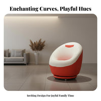 360-Degree Rotation Rotating Flower-Shaped Seat Cute Aesthetic Round frameless Armchair Plush Comfort Indoor Seating Multi-Functional for Children, Students, Apartment Dwellers, Bedroom, study corner, Playroom, Living Room