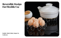Stainless Steel eggs Steamer Rack Stable Leg Design Food Steaming Stand Heat Resistant Round Steam Rack for Cooking Pot, Wok