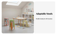 Space Saving Plastic Stool Heavy Duty Stackable Stool Long-Lasting Easy to Carry for Families, Students, Homeowners