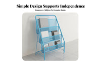 Space-Saving Foldable fabric pocket book display rack Simple Assembly Publication Display Rack Easy Installation periodical Holder long-lasting for young children, household members, Home Decorators, Playroom, Nursery, Preschool, Living Room
