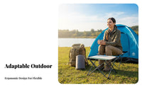 Foldable Design Portable Recliner with Footrest Highspine reinforcement Reclining Chaise with Footrest Adjustable Recline Folding Chair Includes Headrest Pillow for Campers, Anglers, Adults, Fishing, dozing, outdoorsdoor meals, supportingyard