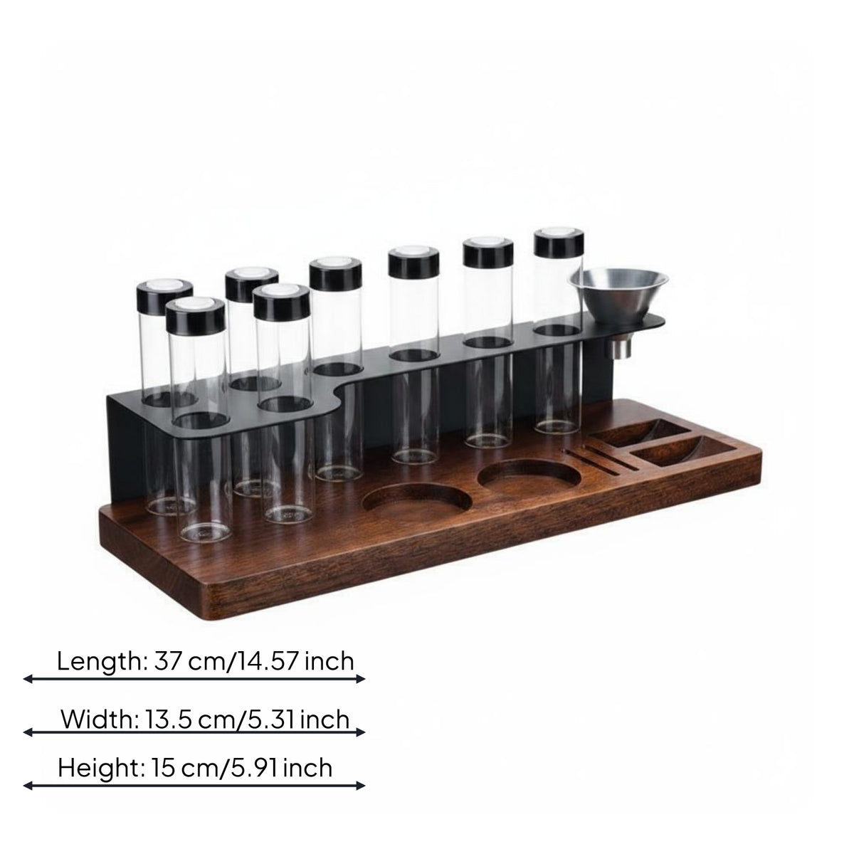 8 Pieces Portable Transparent Coffee Bean Storage Rack Freshness Lock Airtight Glass Jar Easy to Clean for Cafe
