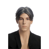 Male Mannequin Head with Shoulders Tabletop Male Display Bust with Flat Bald Mannequin Head for Cosmetologists