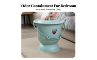 Lidded Commode container Anti-Odor Portable Toilet Reusable for Hospital, on-the-goers