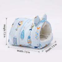 Hamster Bed and House with Removable Cushion, Square Shape Hamster Sleeping Bag, Sugar Glider Bed, Winter Warm Cartoon Pet Bed 141