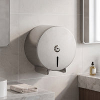 Stainless Steel Bathroom Tissue Dispenser with Shelf Rustproof Bathroom Tissue Holder with Shelf Corrosion-Resistant Compact for Businesses