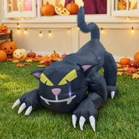 Black Cat Yard Decoration Crouching Outdoor Halloween Inflatable Decoration Inflatable Black Cat Spooky Halloween Inflatable