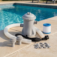 Pool Strainer Pump with Hoses and Adaptors Electric Pool Pump with Strainer Universal Compatibility