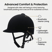 Velvet Horse Riding Hat, Equestrian Helmet with Ventilation System, Horse Riding Cap for Outdoor Activities, Sport Helmets with Quality Material