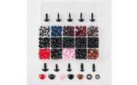 752 Pieces Complete Set Craft Eyes with Storage Box Black Safety Eyes Plastic Secure for Crafters, Toy Repair