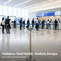 Rustproof Retractable Belt Stanchion Long-Lasting Construction Stainless Steel Queue Post Heavy-Duty Base Belt Barrier Post Easy Assembly for Event Organizers, Venue Managers, Business Owners, Airports, Hotels, Retail Stores, Shopping Malls