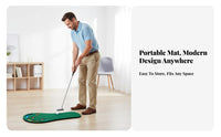 Easy to Keep Indoor Putting Mat Roll-up Storage Golf Putting Mat Multi-Hole Design for Golfers, Beginners, Indoors, Office, Backyard