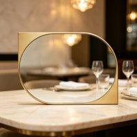 Asymmetrical Mirror Decorative Mirror with Gold Frame Modern for Living Room