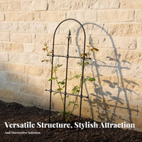 Metal Garden Trellis Rust-Resistant Climbing Flower Support Frame Climbing Plant Stand Easy to Install Arched Top Plant Trellis