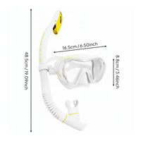 Anti-Fog Diving Mask and Snorkel Set Leak-Proof Seal Panoramic Snorkel Mask Food-Grade Silicone Watersports Equipment for Swimming