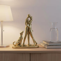 Heartwarming Design Human Dog Sculpture Gift Idea Human Dog Statue Artistic Minimalist Couple Figurine Modern for Desk, Shelf, Living Room