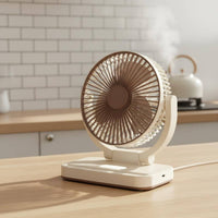 Integrated Night Light Fan with Phone Holder Compact Design USB Desk Fan Adjustable Speed for Students, Office Workers, Desktop, Dormitory