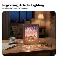 DIY Kit Option 3D Paper Carving Lamp Creative Design Paper Cut Light Box Great Gift Idea for Adults, Children, Bedroom, Living Room, Nursery