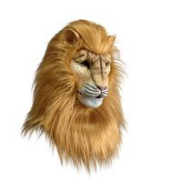 Realistic Lion Mask Theatrical Lion Headpiece Textured Full Head Mask Deluxe for Cosplayers, Halloween