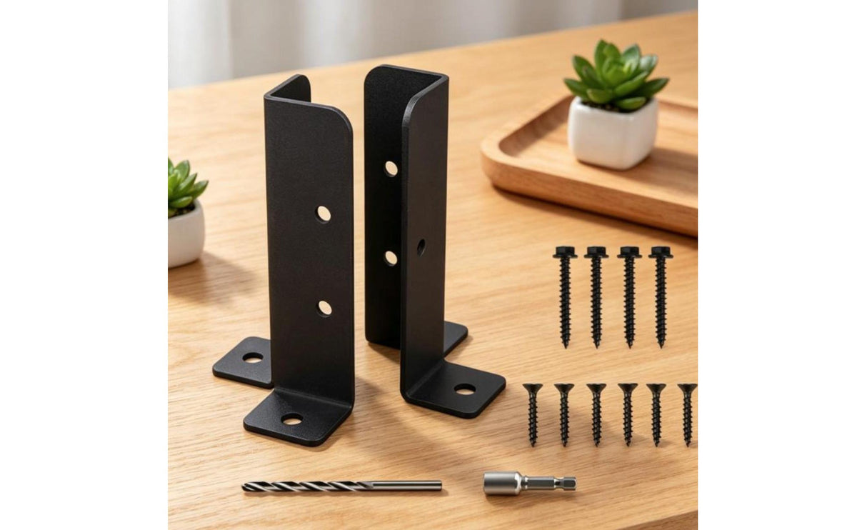 Heavy Duty Gazebo Post Base Bracket Pre Drilled Holes Pergola Bracket Kit Powder Coated Easy to Install for Garden, Patio