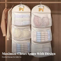 Hanging Underwear Organizer Large Capacity Multi-Layer Mesh Hanging Storage Area Saving Underwear Sock Organizer for Students, Dorm Room, Bedroom