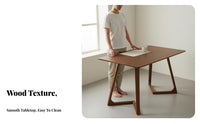 Multi-Purpose Solid Wood Dining Table Versatile Rectangular Dining Table Sturdy Wooden Writing Desk High Load Capacity for Design Enthusiasts, Office Workers, Students