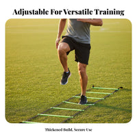 Long-Lasting Agility Ladder Portable Football Training Equipment Double-Use Hurdle Function Soccer Training Ladder High Visibility for Athletes, Coaches, Outdoor, Gym