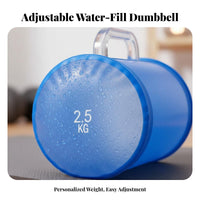 2 Pieces Water Fillable Dumbbells Easy to Stow Water Filled Dumbbell Set Adjustable Weight Dumbbells Floor Safe for Hotel Room