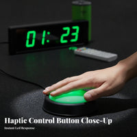 Multifunction Digital Gym Timer with Wireless Control Versatile Workout Clock with Hand Tap Button Portable Gym Timer with Wireless Control Bright for Athletes, Coaches, Fitness Studio