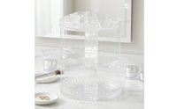 Cosmetic Storage Holder Clear Rotating Organizer Spinning Organizer Multi-Compartment for Makeup Lovers, Dressing Table