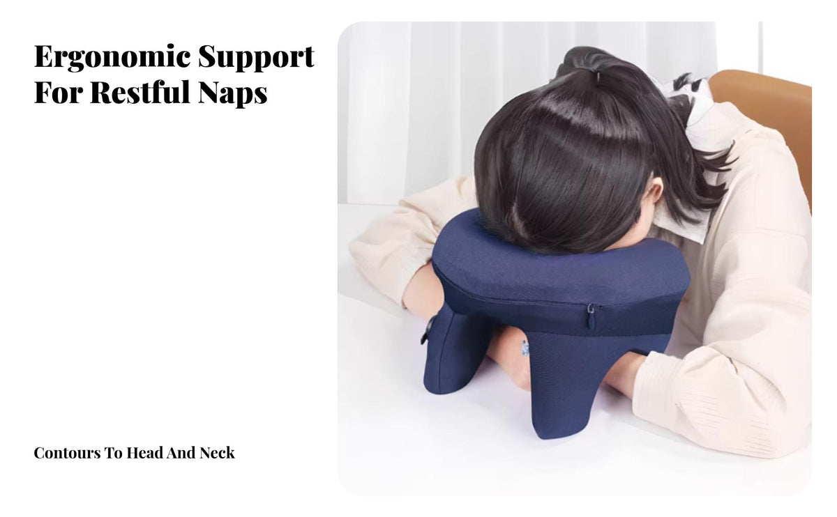Lightweight Inflatable Desk Pillow Breathable Desk Rest Ping Pillow Multi-Purpose for Students, Travelers, School, Library, Home