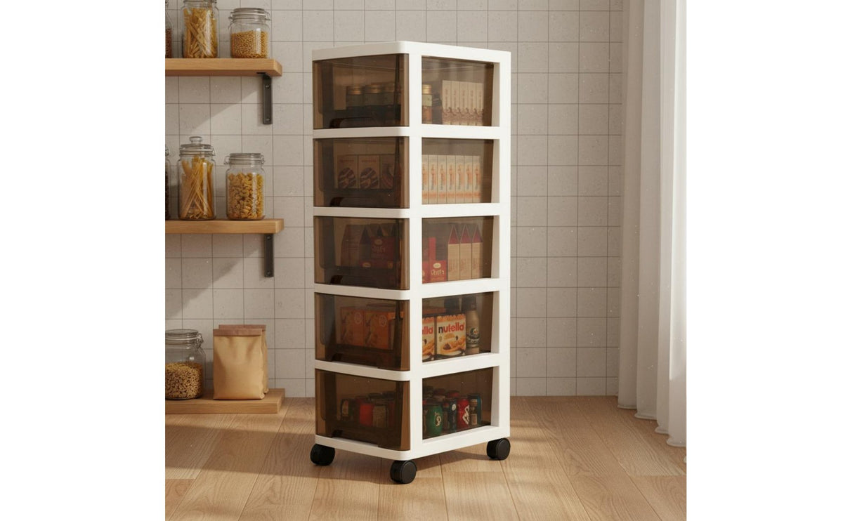 Space-Saving Multi-Layer Drawer Cabinet Large Capacity Plastic Storage Drawers Long-Lasting Multi-Tier Storage Cabinet Multifunctional for Children, Bedroom, Living Room, Playroom, Closet