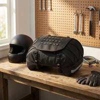 Motorcycle Tail Bag with Straps Strap-Mount Motorcycle Rear Seat Bag Large Capacity for Motorcyclists, Commuters