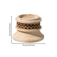 2 Pieces Textured Woven Band Rope Wrapped Candle Holder Elegant Wabi-Sabi Candle Holder Vintage Candlestick Handmade for Sales Office, Homestay, Hotel