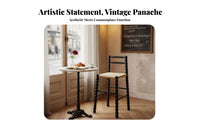 Nordic Design Bobbin Leg Woven Stool Vintage Design Counter Chair French Country Aesthetic Indoor Furniture for Interior Designers, Cafe Owners, Homeowners, Bar, Kitchen, Dining Room