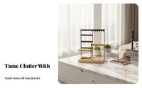 4-Tier Jewelry Stand Detachable Design Countertop Jewelry Stand Earring and Necklace Holder Space Saving Necklace Bracelet