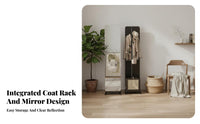 Rolling Hall Tree with Mirror Unrestricted Standing Garment Stand Mobile Design