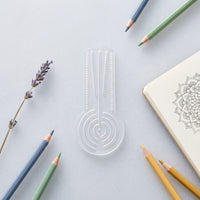 Concentric Circles Mandala Template Translucent Mandala Ruler Cut-out Slots Circle Guide Ruler Plastic