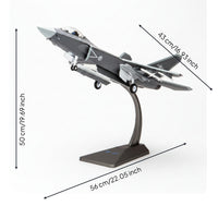 J-31 Fighter Jet Model Alloy Aircraft Model with Landing Gear Decorative Toy for Aviation Enthusiasts