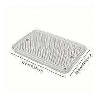 Low-Height Cat Litter Box with Grid Shallow Perforated Litter Tray Rectangular Compact for Cats, Kittens, Indoor, Small Areas