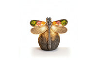 Dragonfly Outdoor Luminaire with Stone-Look Base Outdoor Sculpture Lamp Decor for Gardeners, Patio, Pathway