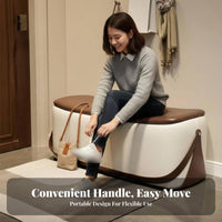 Multi-Functional Design Saddledesign Entryway Bench Comfortable Padded Seat Upholstered Ottoman Safety Hinge Storage Furniture for Apartment Dwellers, Homeowners, Families, Living Room, Hallway, Bedroom, Closet