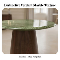 Round Pedestal Table Light Luxury Aesthetic Home Furniture Retro Design Space-Saving for Apartment Dwellers, Homeowners, Bedroom