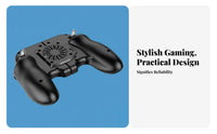 Responsive Ph Controller Game Controller with Fan Rechargeable Physical Button Ph Controller Brushless Engine for Gamers, Travel